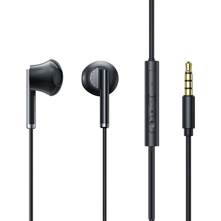 Casti cu Fir cu Microfon Jack 3.5mm, Haf-In-Ear - JoyRoom (JR-EW07) - Negru