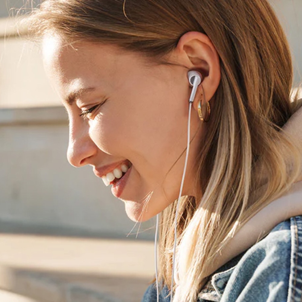 Casti cu Fir cu Microfon Jack 3.5mm, Haf-In-Ear - JoyRoom (JR-EW07) - Negru