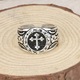 Inel retro, model cruce crestina, tematica religioasa holy cross, marime universala, reglabil, unisex, argintiu, EFAYN