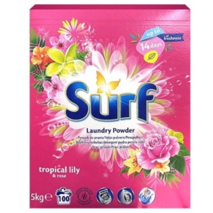 Univerzális mosópor, Surf, Tropical Lilly & Rose, 5 kg