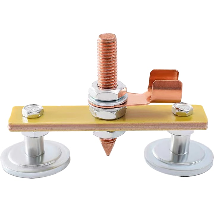 Suport Magnetic pentru sudura cu 2 capete magnetice, Axroad Mall, Rezistenta la caldura si umiditate, Usor de instalat, Portabil, Pentru reparatii mecanice, Cupru/Fier, 96x36x66mm, Multicolor
