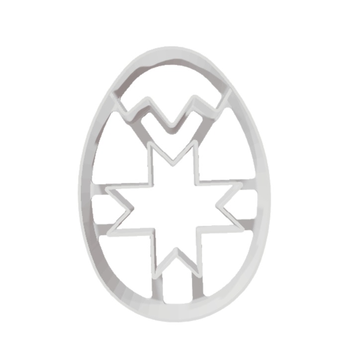 Set 3 decupatoare in forma de ou model cruce 50-70-100 mm (diametrul exterior), pentru biscuiti, pasta de zahar, lut, fimo, alte materiale