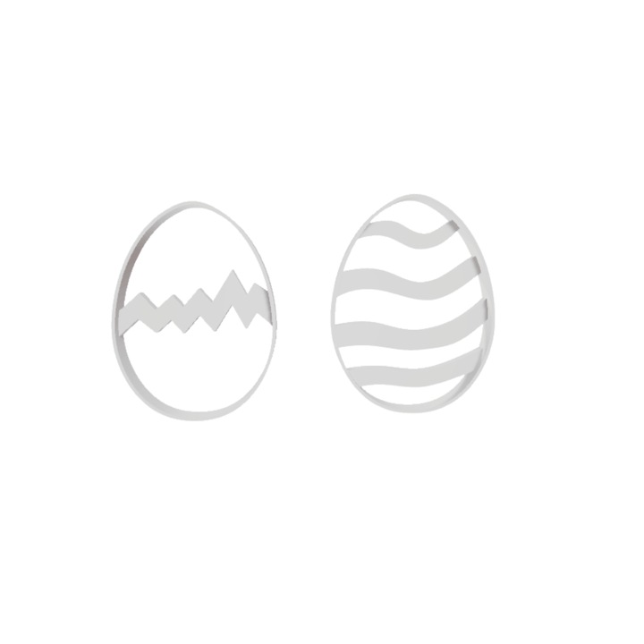 Set 3 decupatoare oua cu model 50-70-100 mm (diametrul exterior), pentru biscuiti, pasta de zahar, lut, fimo, alte materiale