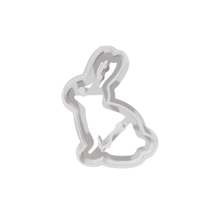 Set 2 decupatoare model cu iepuras 70-100 mm (diametrul exterior), pentru biscuiti, pasta de zahar, lut, fimo, alte materiale