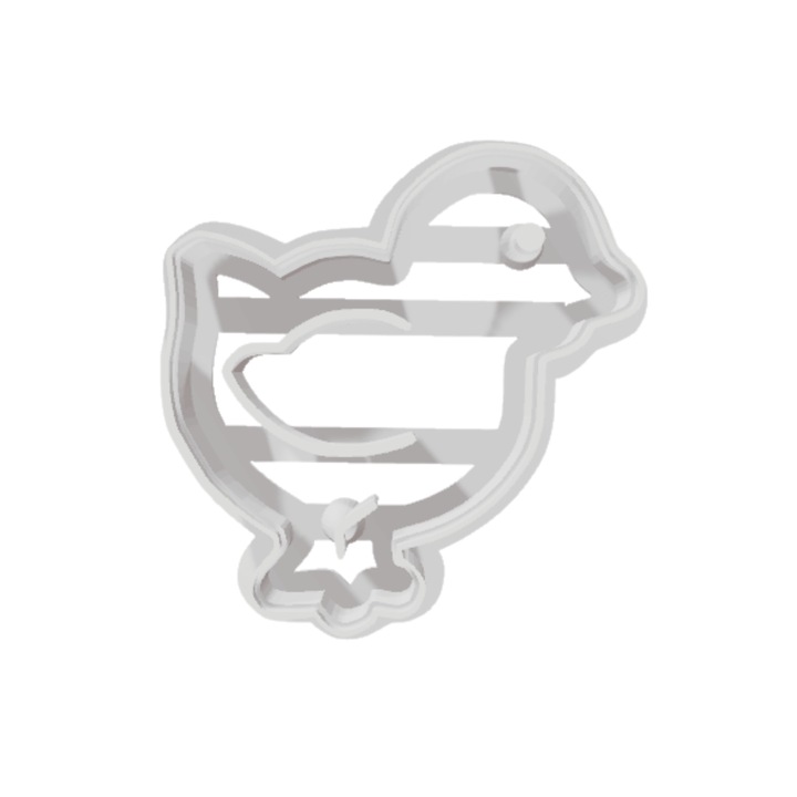 Set 2 decupatoare model cu pui 70-100 mm (diametrul exterior), pentru biscuiti, pasta de zahar, lut, fimo, alte materiale