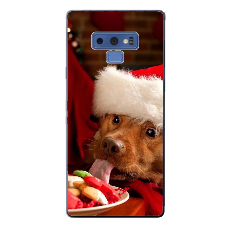 Калъф, съвместим с модел Samsung Galaxy Note 9 Silicon Gel Tpu Christmas Dog Eating Cookies