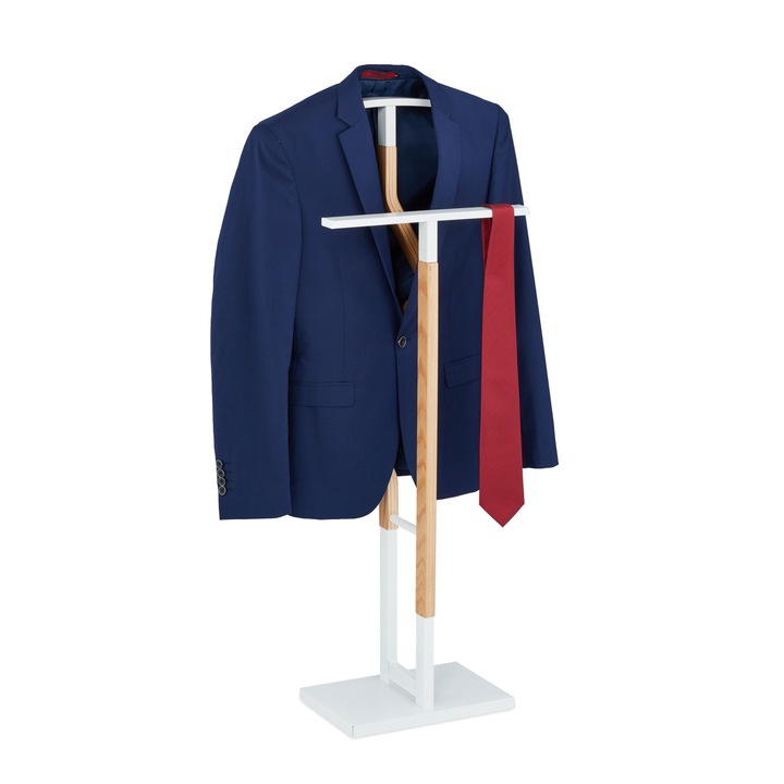 Портманту, от стомана и MDF, 106, 5 x 47 x 20 см, черно/бяло