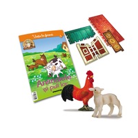 Revista Viata la Ferma Nr. 4 impreuna cu figurina Cocosul si Mielul si plansa puzzle din spuma format A4 pentru construit ferma 3D, DeAgostini, 2-3 ani +