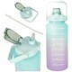 Sticla portabila de apa LikeSmart Fresh Water, Pai incorporat, Ergonomica, Gradata, Maner practic, Deschidere larga, 2L, Multicolor