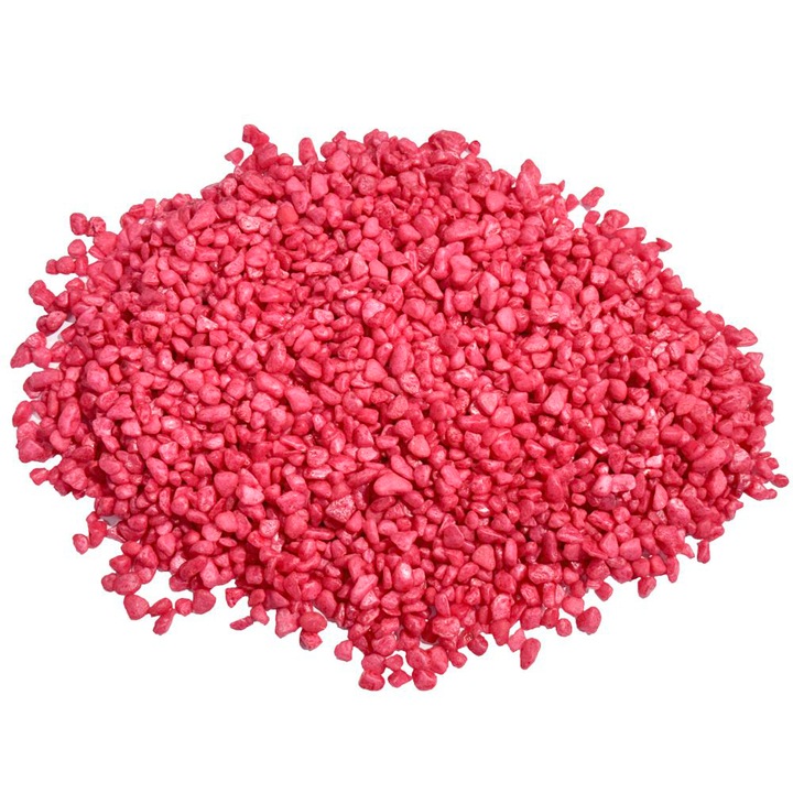 Pietris rosu decorativ pentru acvariu granulatie 8-16 mm punga 1 kg