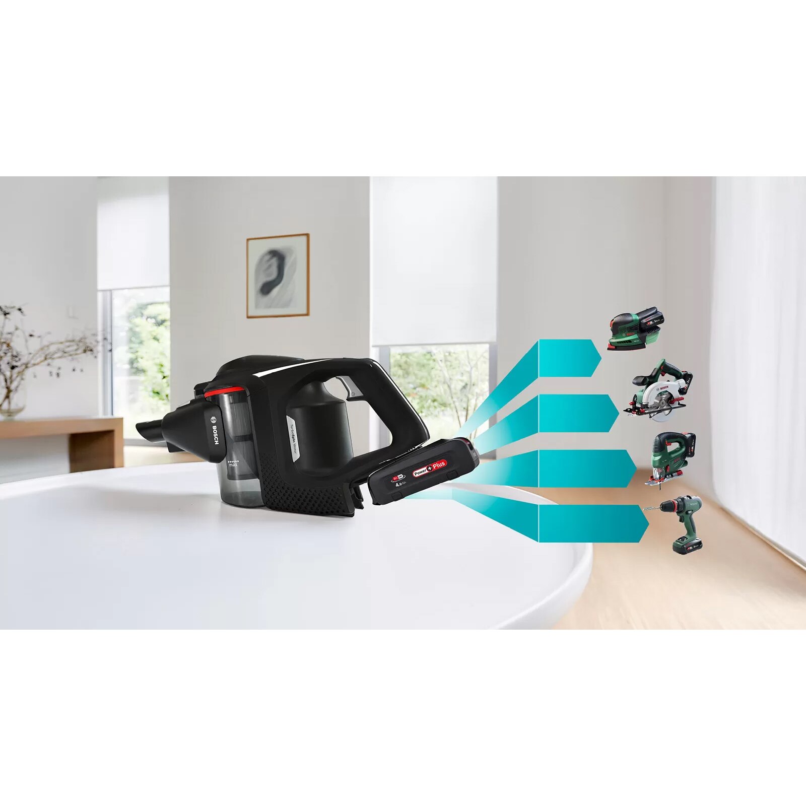 Aspirator vertical fara fir Bosch BCS8214BL Unlimited S8, autonomie 65min, lumini LED, capacitate de colectare 0.4 l, negru