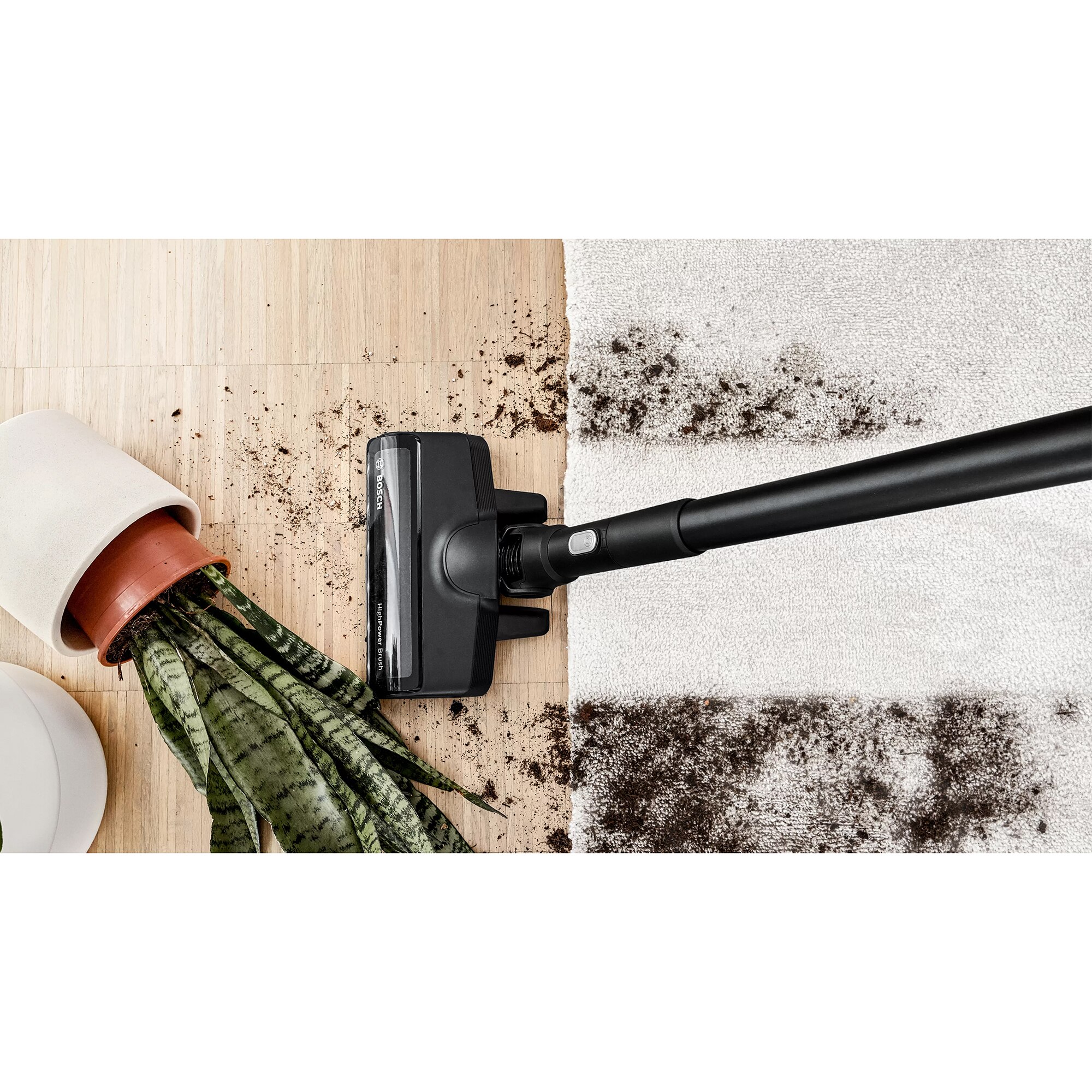 Aspirator vertical fara fir Bosch BCS8214BL Unlimited S8, autonomie 65min, lumini LED, capacitate de colectare 0.4 l, negru