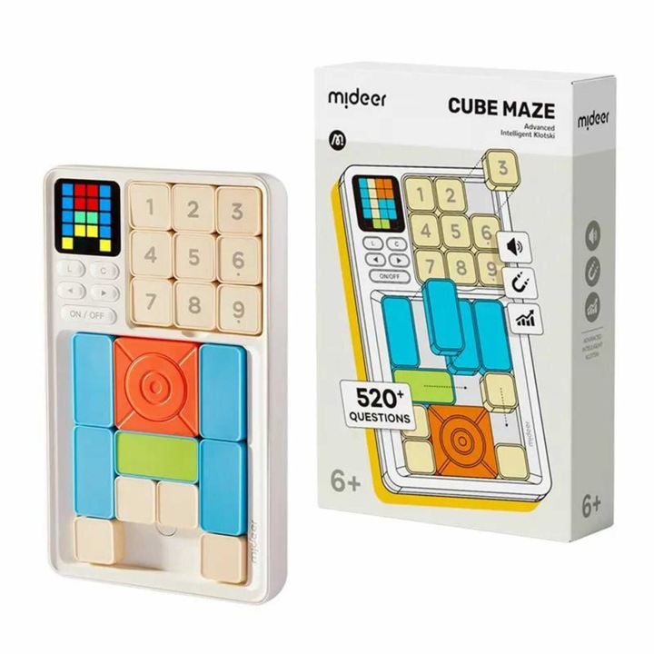 Joc de gandire logica, Klotski Cube Maze, blocuri magnetice, slide game, electronic cu sistem AI integrat, Mideer