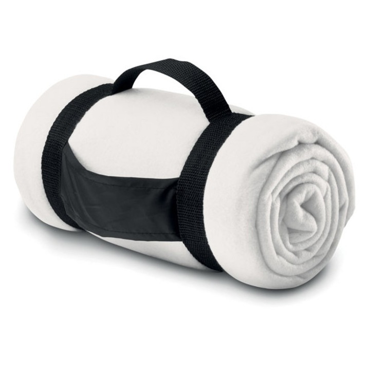 Patura din lana cu maner, Szevastock, Alb