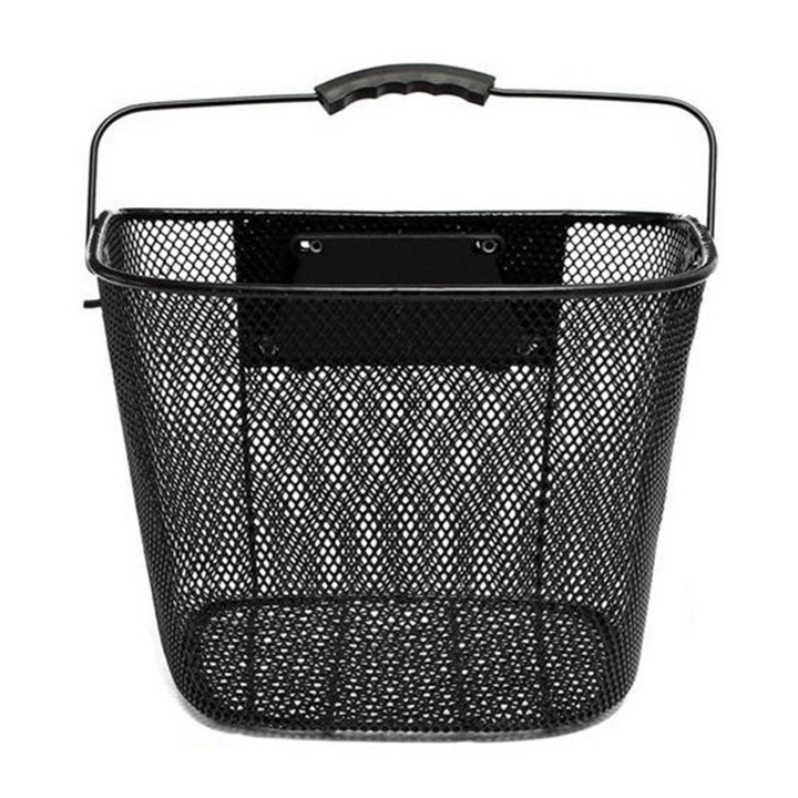 Метална кошница за велосипед, подвижна, за предницата, черна