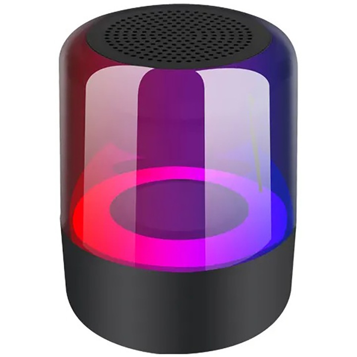 Мини преносим високоговорител SONORH, Bluetooth, високоговорител HD звук, цветен RGB, карта и AUX