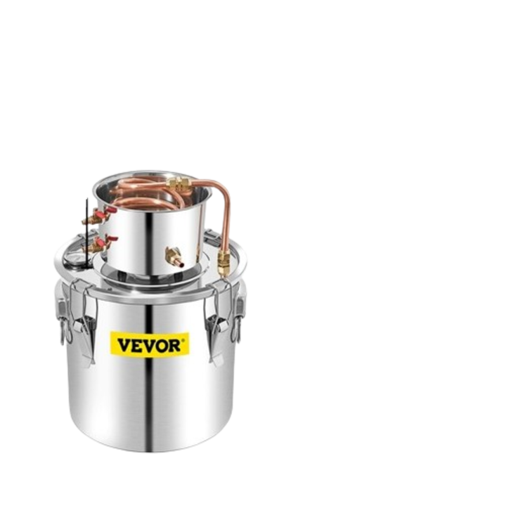Distilator pentru alcool, Vevor, Termometre Celsius si Fahrenheit incorporate, tuburi din silicon de calitate alimentara, 50L