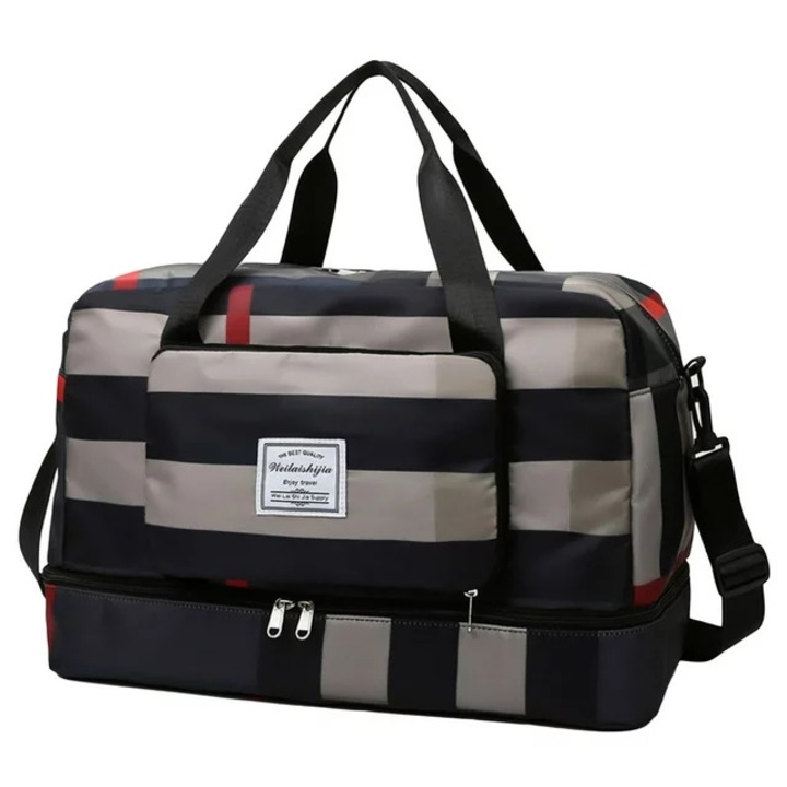 Geanta de voiaj pliabila Biekopu, multifunctionala, capacitate 40 l, Negru