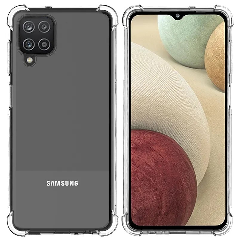 Husa protectie Mat-Tech compatibila cu Samsung Galaxy A12, Colturi anti-soc, Decupaje Precise, Rezistenta la impact, Margini ridicate pentru protectia ecranului, Transparenta