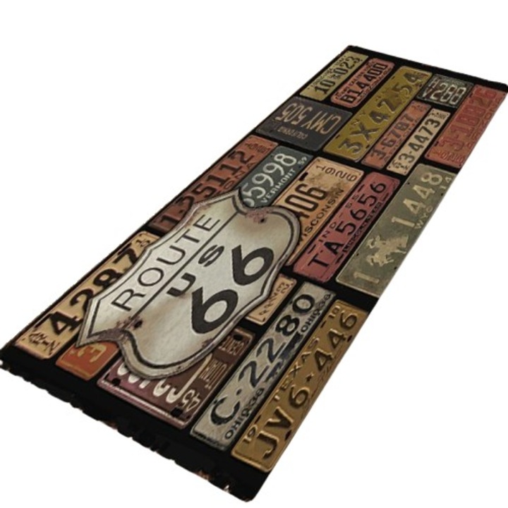 Covor pentru bucatarie, antiderapant, Roneberg, Ruta 66, 60x180 cm, Brun