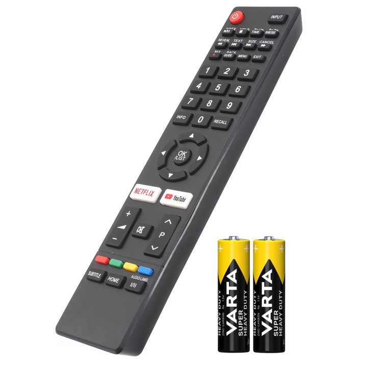 NEI Smart Compatible TV дистанционно управление, 32NE4700, 39NE4700, 40NE6700, 50NE6700, черен цвят, включени батерии