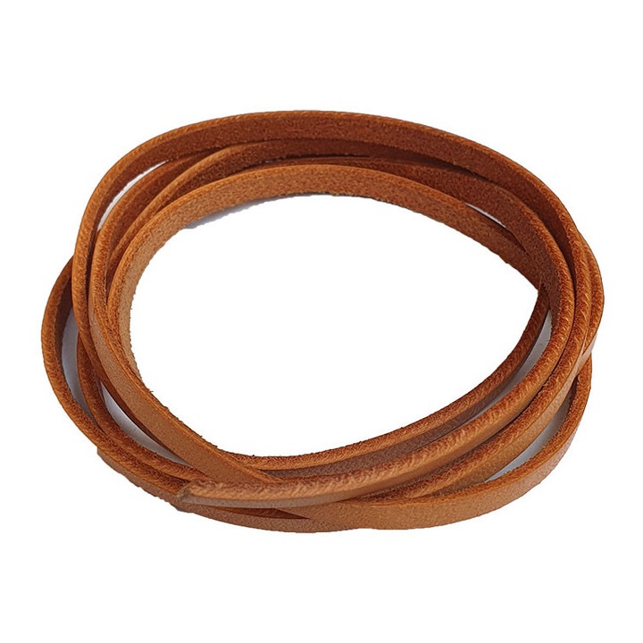 Snur din piele plat pentru bijuterii handmade 4mmx2mmx1m natur