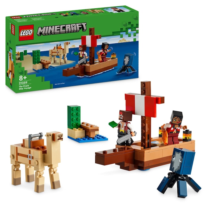 LEGO® Minecraft - Пътуване с пиратски кораб 21259, 166 части