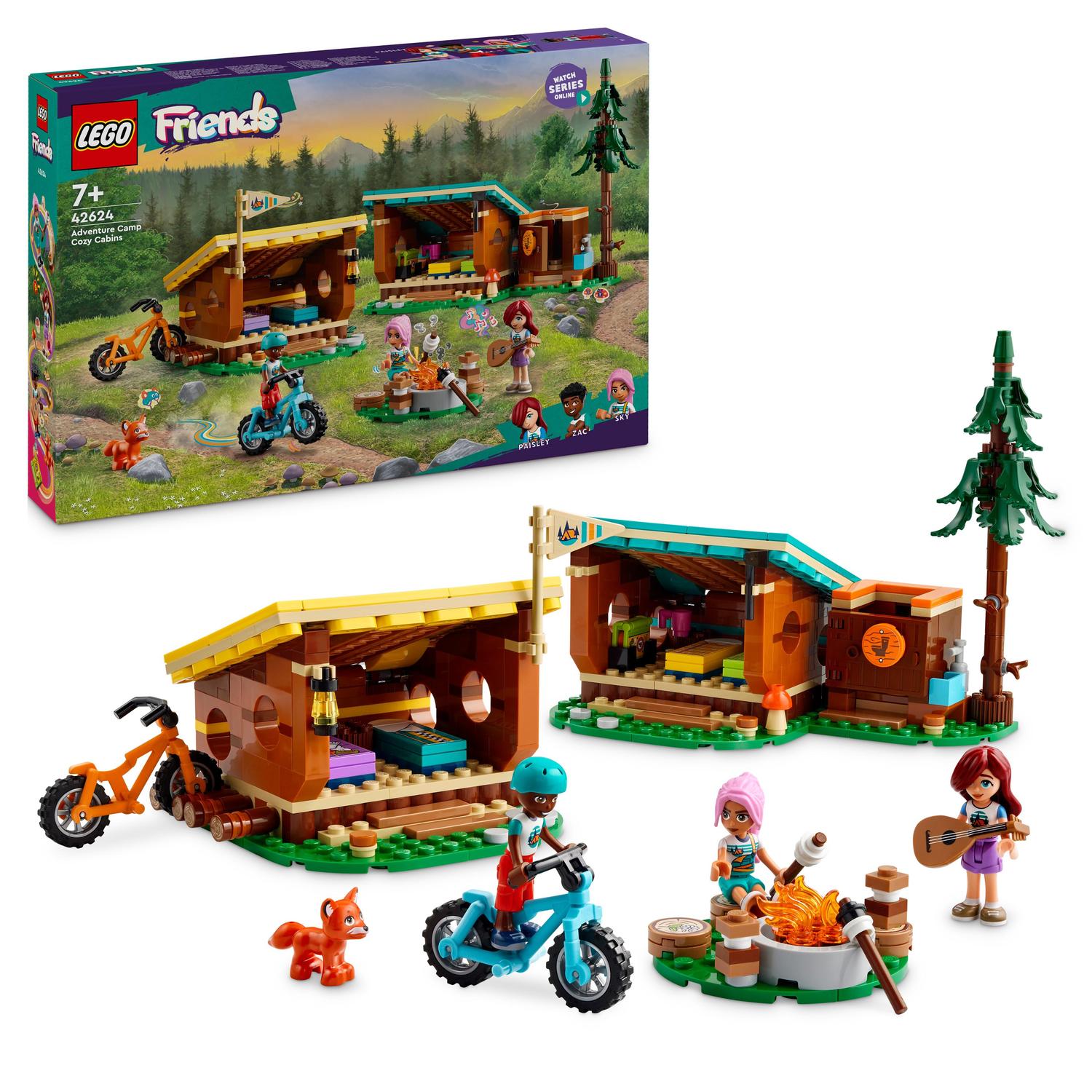 LEGO® Friends - Cabane confortabile in tabara de aventuri 42624, 437 piese