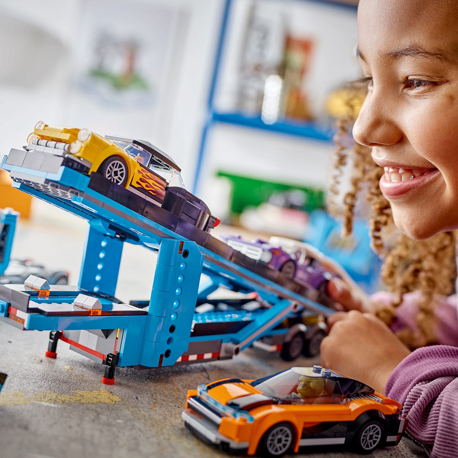 LEGO® City - Camion transportor de masini sport 60408, 998 piese
