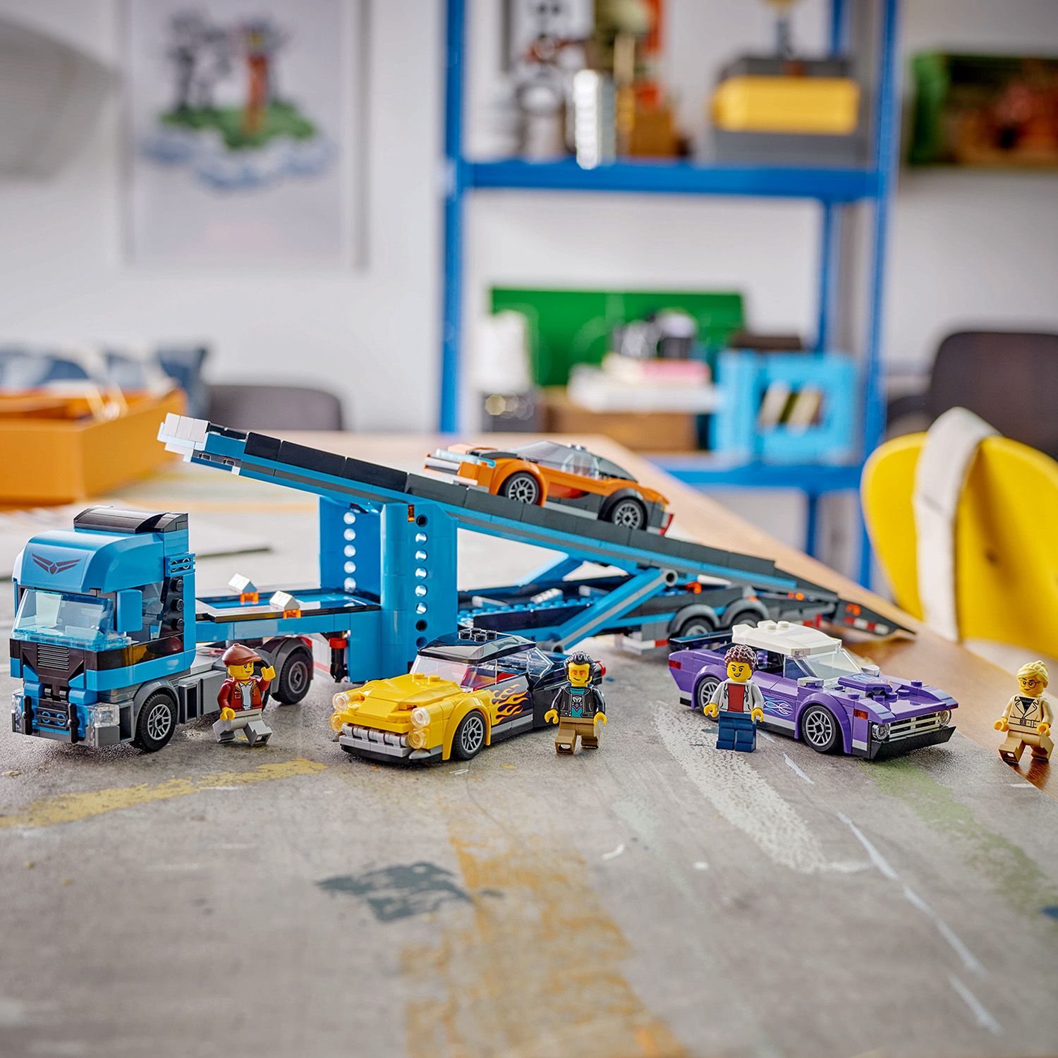 LEGO® City - Camion transportor de masini sport 60408, 998 piese
