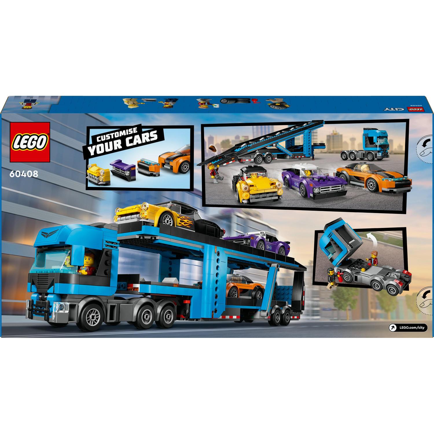 LEGO® City - Camion transportor de masini sport 60408, 998 piese