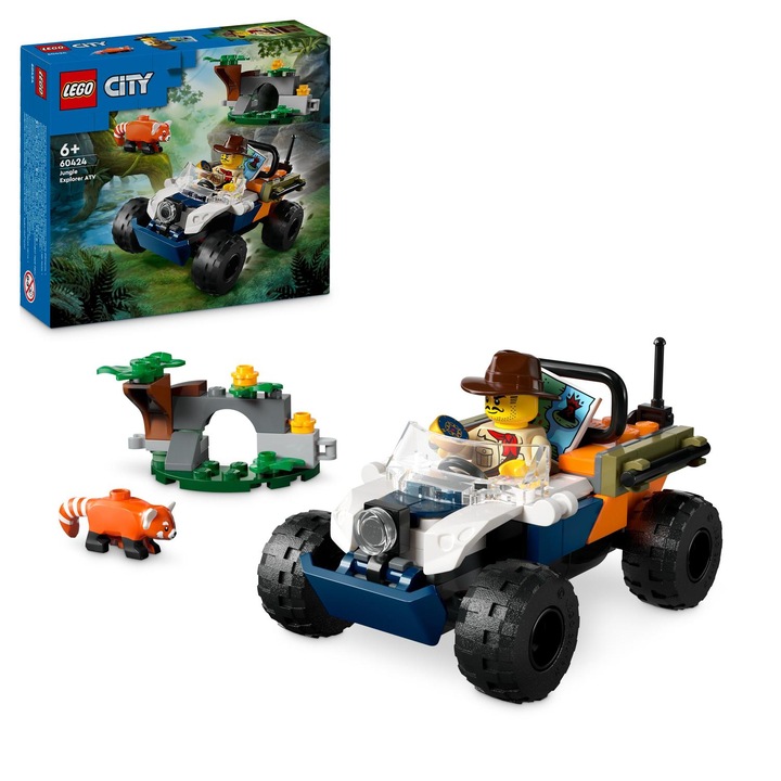 LEGO® City - ATV Изследовател на джунглата, по следите на Червената панда 60424, 92 части