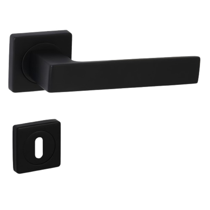 Интериорна дръжка за врата ROXANE Q706 черен мат с розетка за ключ