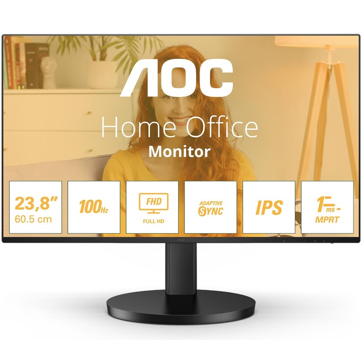 LED monitor AOC 24B3HA2, 24", Full HD, 1 ms, 100 Hz, Adaptive Sync