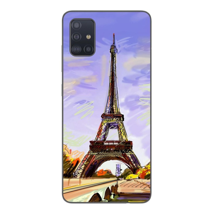 Husa compatibila cu Samsung Galaxy A71 Silicon Gel Tpu Model Desen Turnul Eiffel