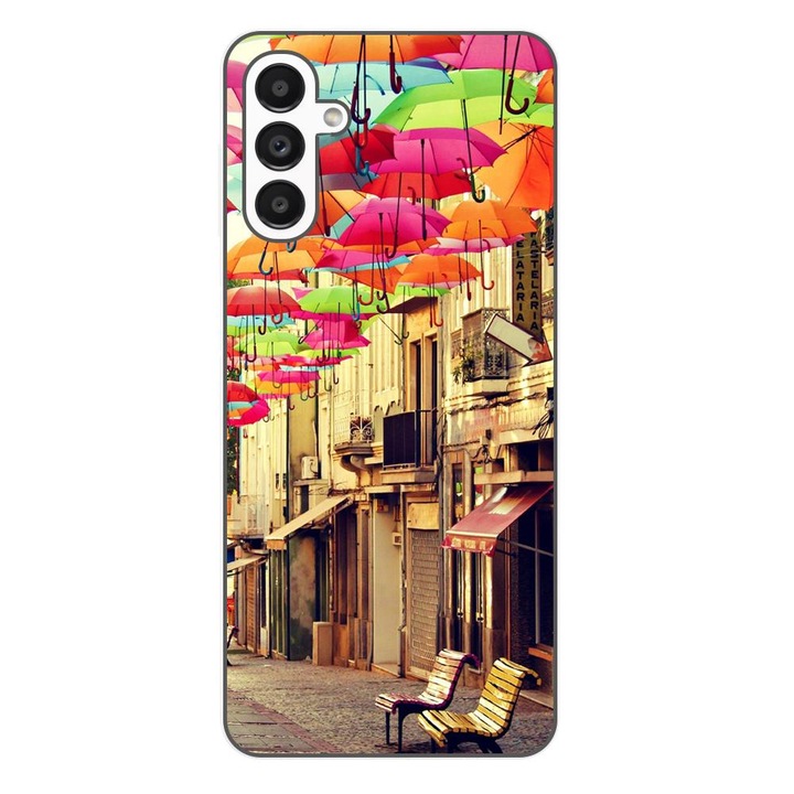Husa compatibila cu Samsung Galaxy A04s Silicon Gel Tpu Model Strada Umbrele Colorate