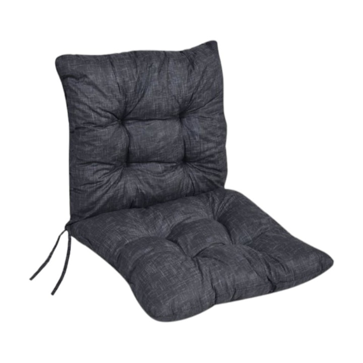 Възглавница за стол с облегалка за външни пространства, антрацит, 100 x 50 x 12,5 см