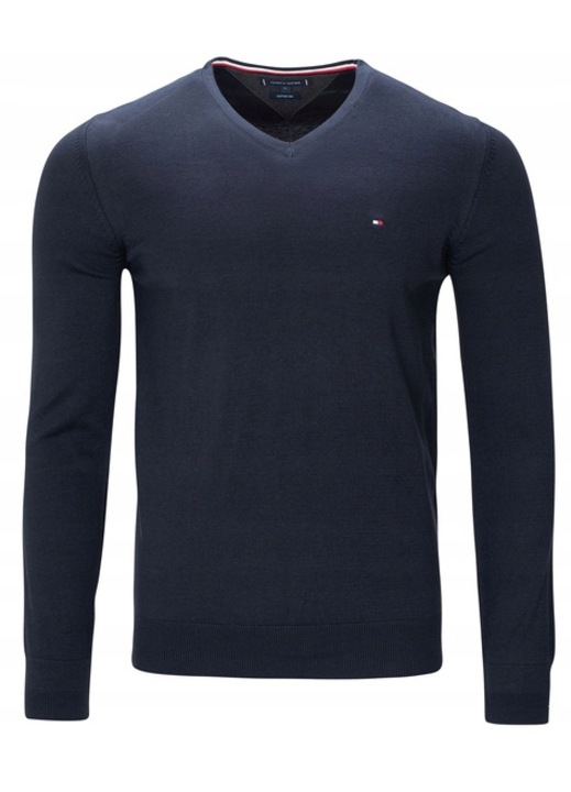 Pulover barbati, Tommy Hilfiger, Bumbac/Matase, Albastru, S