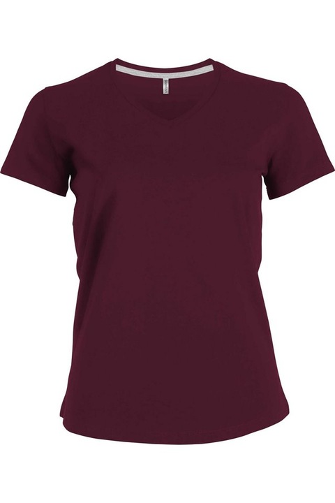 Női V-nyakú póló - KA381, Bor