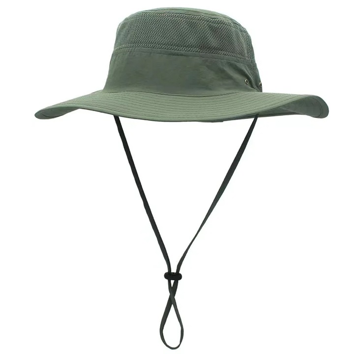 Унисекс дишаща шапка за къмпинг и туризъм сред природата, UV защита, Pristyle®, един размер, военно зелено