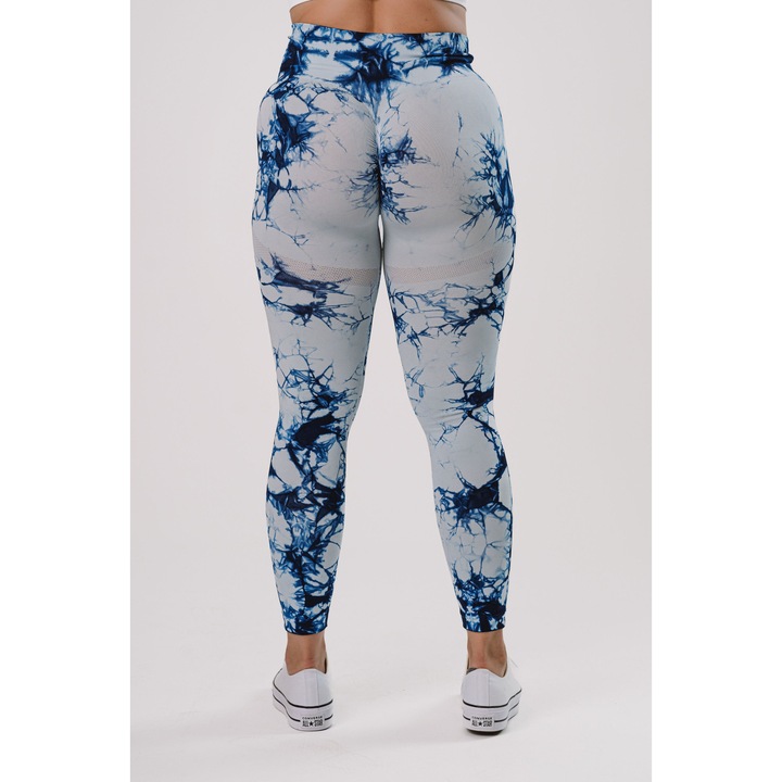 Colanti Fitness Gym Freak Dye Push Up Talie Inalta, Albastru M INTL