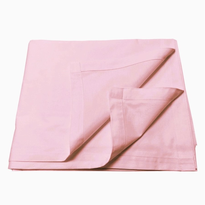 Cearsaf de pat cu elastic, pentru saltea de 180 x 200 x 40 cm, Casa Bucuriei, roz pudra, bumbac organic lux 100%, 260 x 280 cm