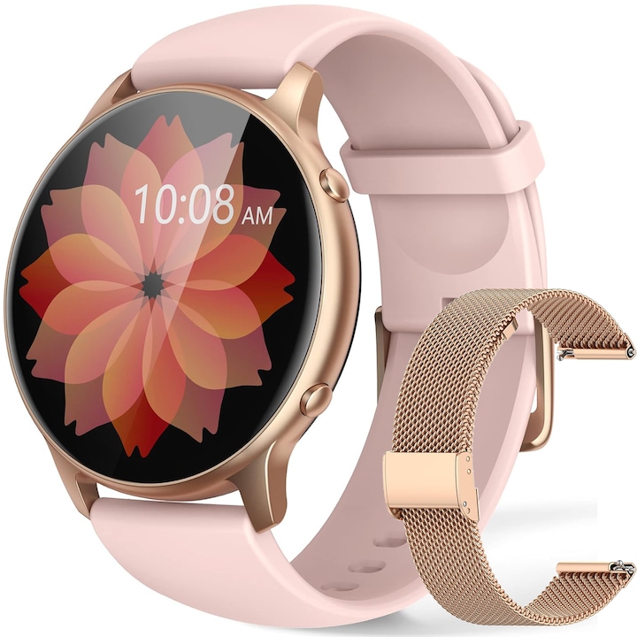 SmartWatch, Wanscomin, Bluetooth повикване, Мониторинг на физическа активност и сърдечен ритъм, SpO2 оксиметър, Сън, Педометър, Водоустойчив, Златист