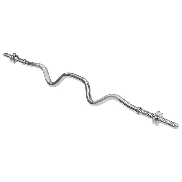 Bara filetata indoita pentru greutati, Reglabila, Cromata, Lungime 120 cm, max 60 kg, 2 x piulite