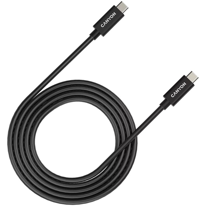 Adatkábel Canyon UC-42, 20 Gbps adatátvitel, 2m, USB-C - USB-C, fekete