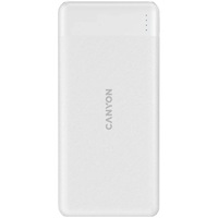 Acumulator extern Canyon PB-109, 10000mAh, 1 Lightning and USB Type-C input ports, 1 USB-C 20W PD and USB-A QC 3.0 output ports, Alb