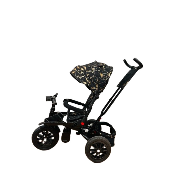 Tricicleta cu pozitie de somn, scaun reversibil, cos depozitare, 8-36 luni, roata cauciuc plin, multicolor