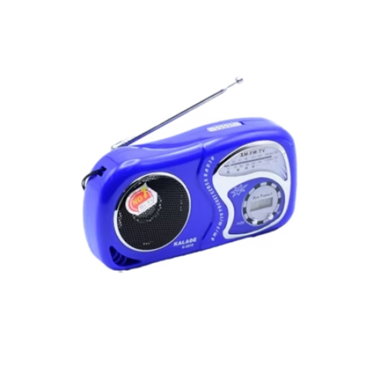 Radio Portabil cu Acumulator, FM, Cititor format MP3 USB/TF, Bluetooth, Antena Telscopica, Control Volum, Curea de Transport, albastru