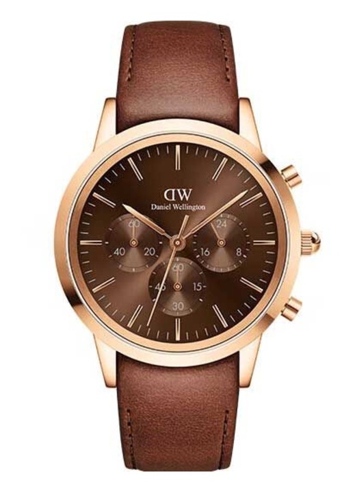 Ceas barbatesc Daniel Wellington quartz, curea maro, 42x10mm, Maro, Maro