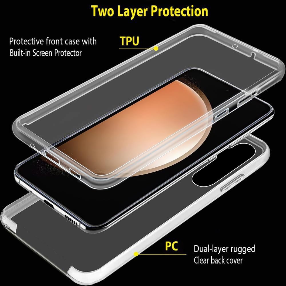 Husa 360 ALC Mobile, compatibila cu Samsung Galaxy S23 Fe, V2 Transparent fata+spate